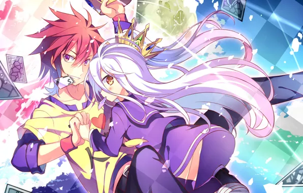 Wallpaper background, Sora, Shiro, No game no life, the game to